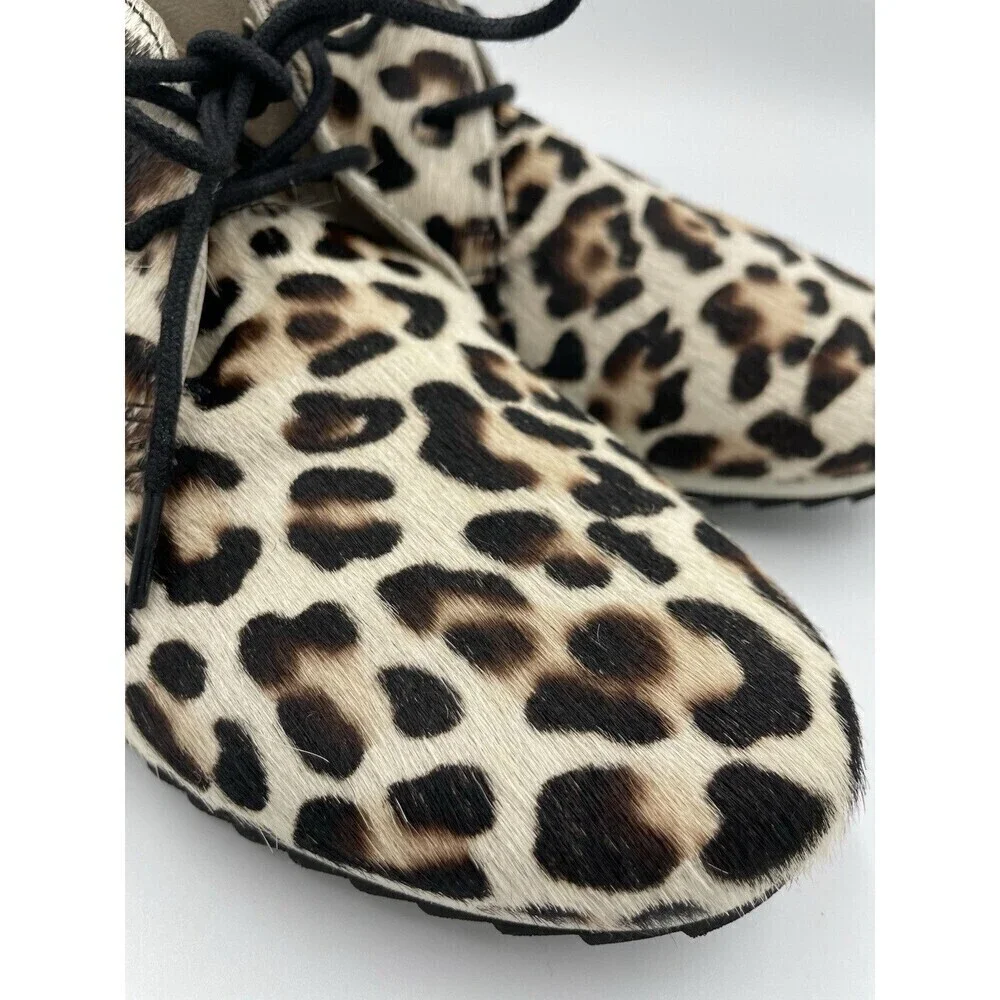 BODEN Booties Ashbourne Leopard Print Calf Hair Size 8 EU 38